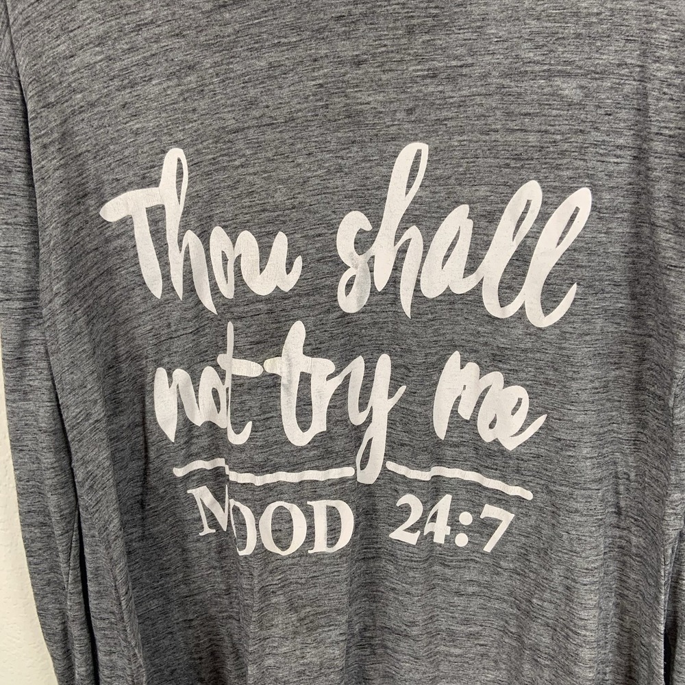 Bible Funny Quote Mood 24:7 Womens T Shirt Top Sz 3X Long Sleeve Pilling Good - Picture 3 of 8